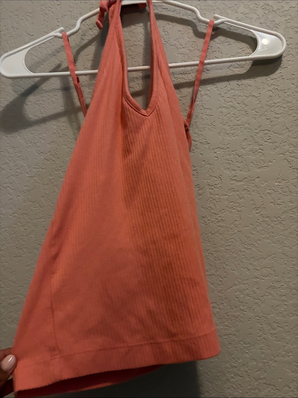 Old Navy Coral Ribbed Halter Tank Top